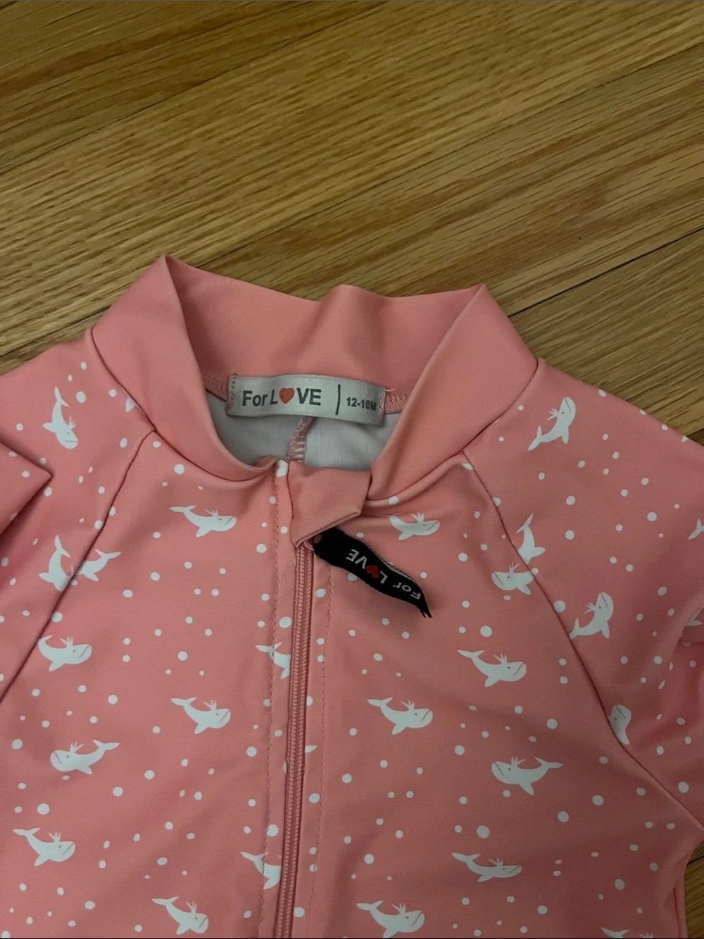 Pink Whale-Print baby full coverage swim UPF 50+